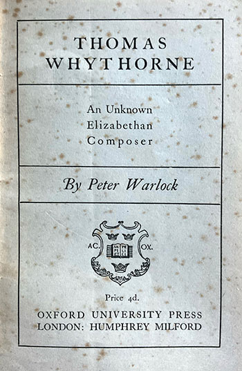 Thomas Whythorne: An Unknown Elizabethan Composer